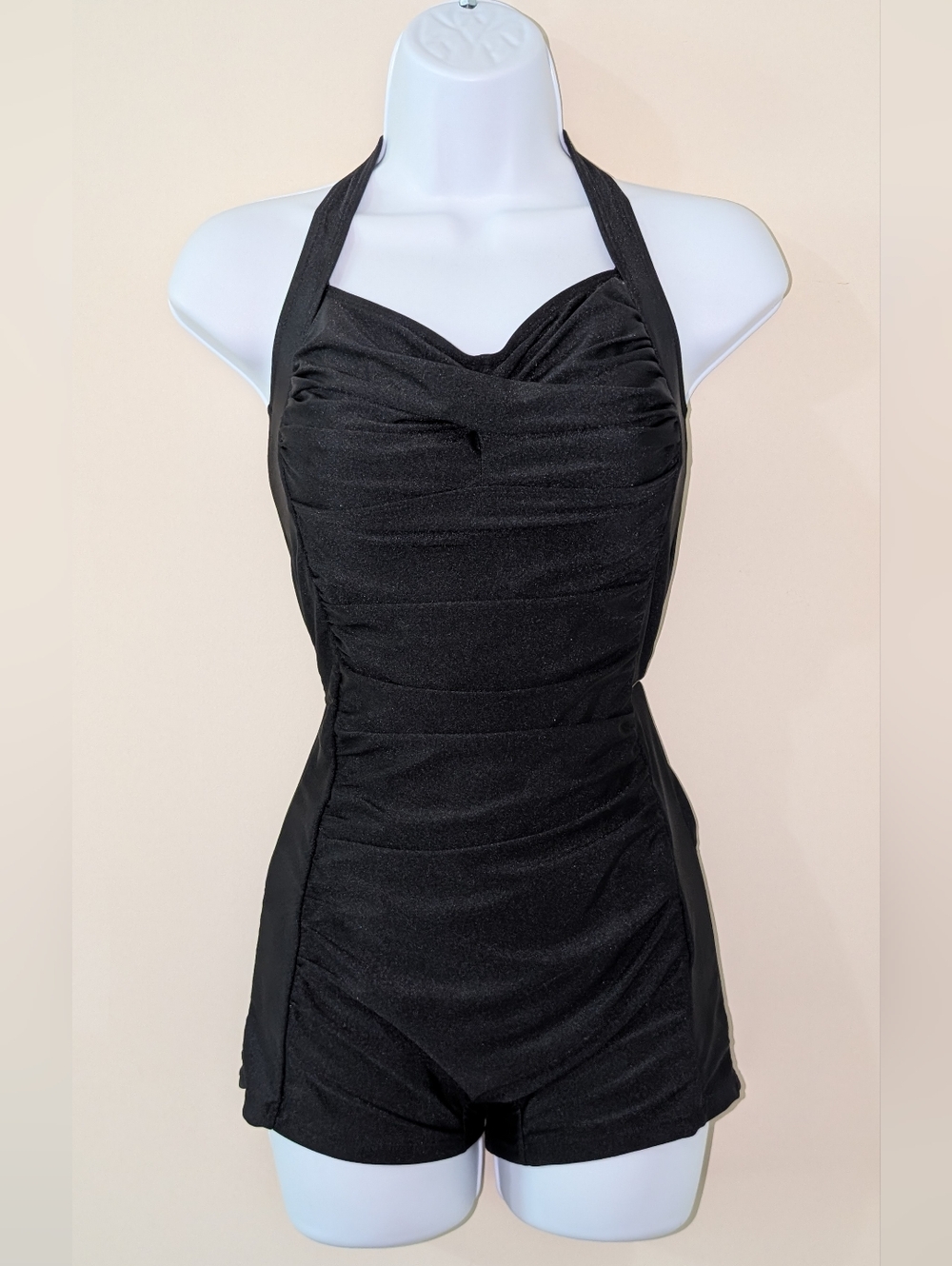 Cute Boy Short Bathing Suit Swimsuit Women's Size Medium Flattering Black